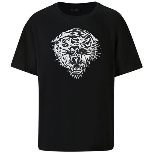 Ruhák Férfi Rövid ujjú pólók Ed Hardy Tiger-glow t-shirt black Fekete 