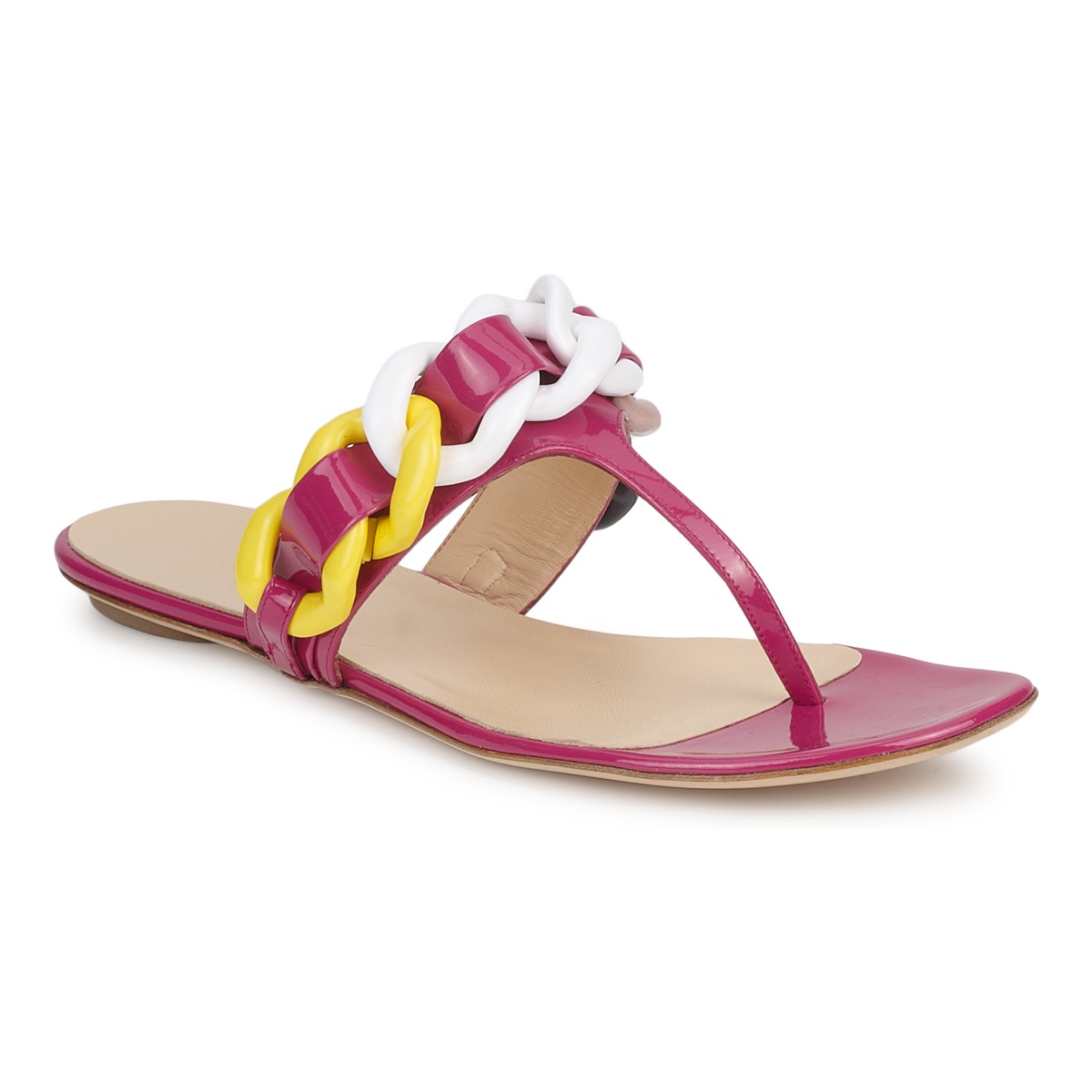 Cipők Női Lábujjközös papucsok Versus by Versace FSD364C Rózsaszín / Fehér / Citromsárga