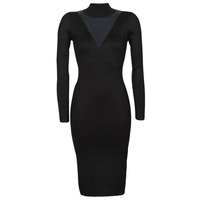 Ruhák Női Hosszú ruhák Guess DENISE DRESS SWEATER Fekete 