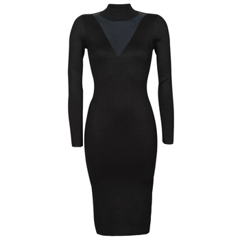 Ruhák Női Hosszú ruhák Guess DENISE DRESS SWEATER Fekete 
