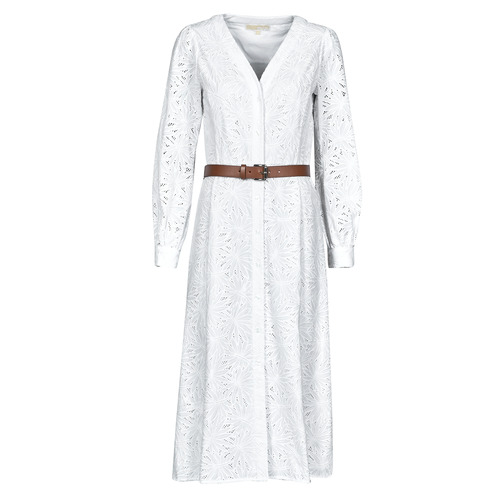 Ruhák Női Hosszú ruhák MICHAEL Michael Kors PALM EYELET KATE DRESS Fehér