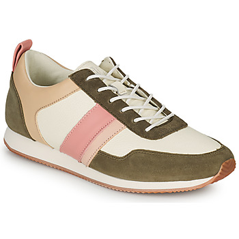 Cipők Női Rövid szárú edzőcipők Lauren Ralph Lauren COLTEN Keki / Bézs / Rózsaszín