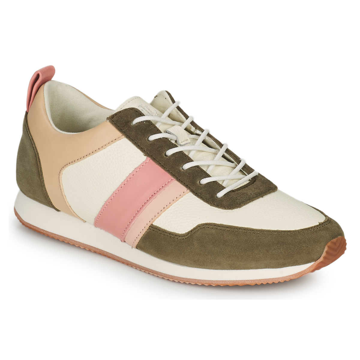 Cipők Női Rövid szárú edzőcipők Lauren Ralph Lauren COLTEN Keki / Bézs / Rózsaszín