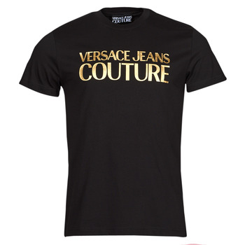 Ruhák Férfi Rövid ujjú pólók Versace Jeans Couture 72GAHT01 Fekete  / Arany
