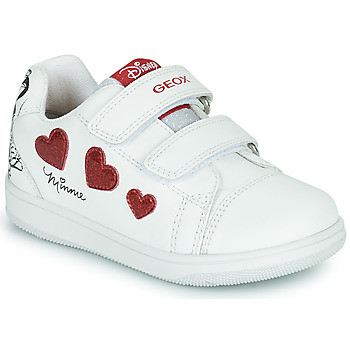Cipők Lány Rövid szárú edzőcipők Geox B NEW FLICK GIRL Fehér / Piros