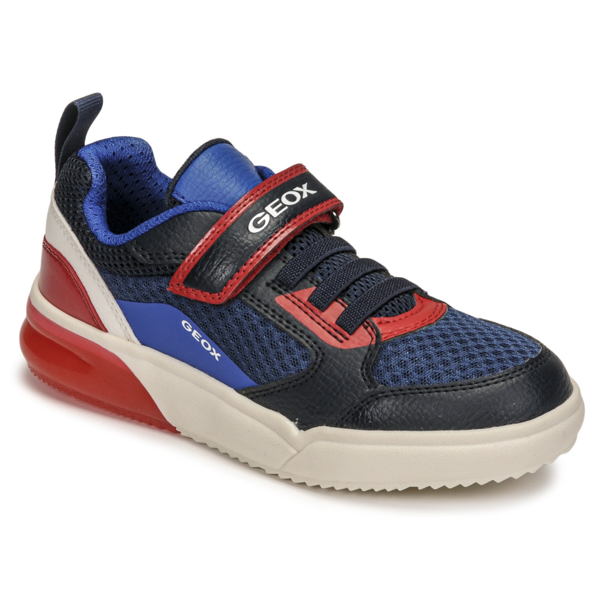 Cipők Fiú Rövid szárú edzőcipők Geox J GRAYJAY BOY Kék / Piros