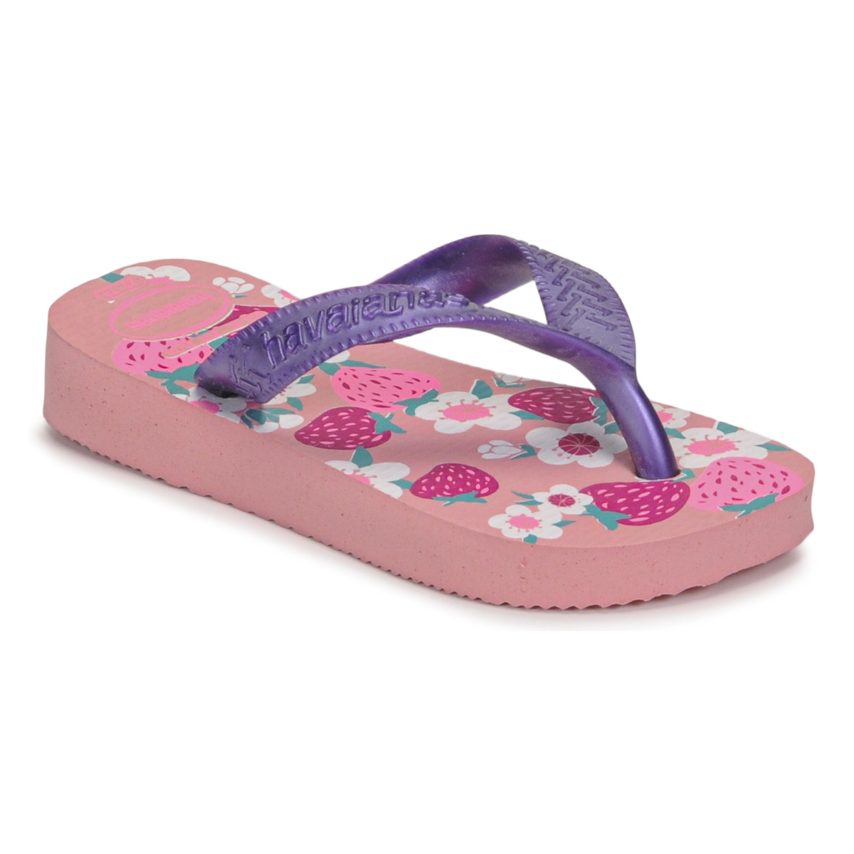 Cipők Lány Lábujjközös papucsok Havaianas KIDS FLORES Rózsaszín / Lila