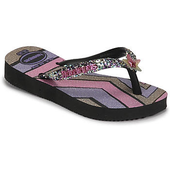 Cipők Lány Lábujjközös papucsok Havaianas KIDS SLIM GLITTER TRENDY Rózsaszín / Fekete  / Lila