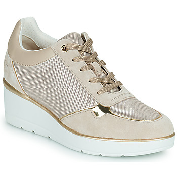 Cipők Női Rövid szárú edzőcipők Geox D ILDE Bézs / Arany