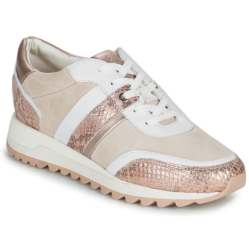 Cipők Női Rövid szárú edzőcipők Geox D TABELYA A Bézs / Rózsaszín