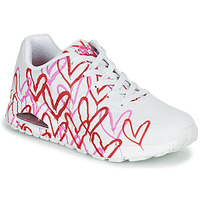 Cipők Női Rövid szárú edzőcipők Skechers UNO Fehér / Piros