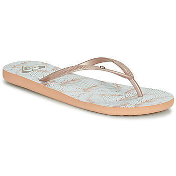 Cipők Női Lábujjközös papucsok Roxy BERMUDA PRINT Fehér / Bőrszínű
