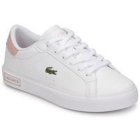 Cipők Lány Rövid szárú edzőcipők Lacoste POWERCOURT Fehér / Rózsaszín