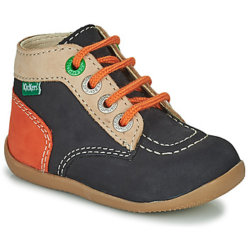 Cipők Lány Csizmák Kickers BONZIP-2 Tengerész / Bézs / Narancssárga