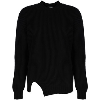 Ruhák Férfi Pulóverek Les Hommes LHK108 647U | Round Neck Asymetric Sweater Fekete 