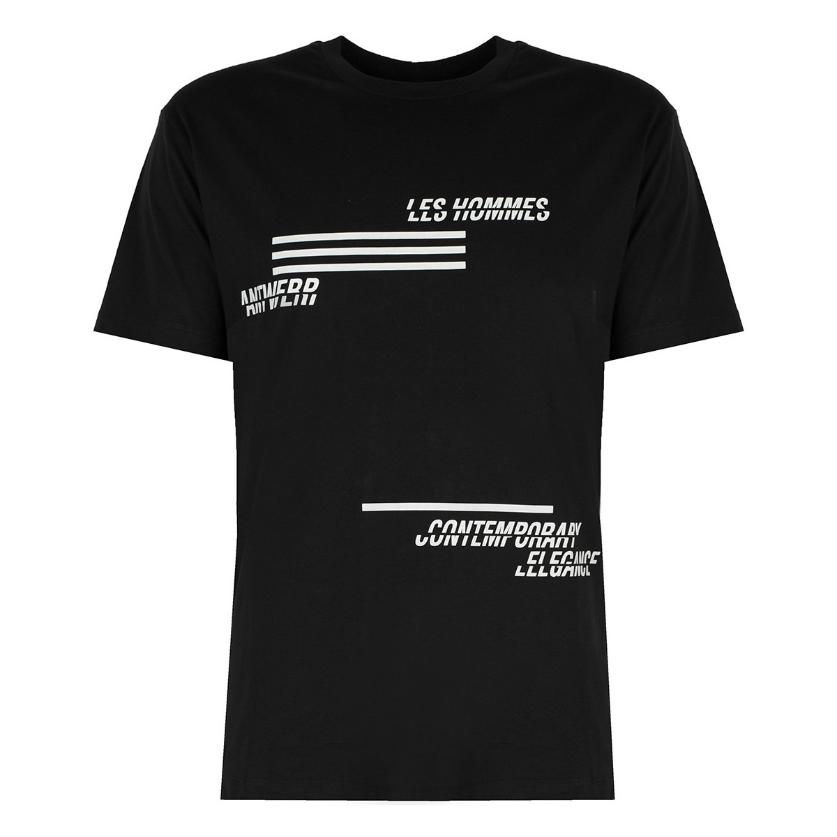 Ruhák Férfi Rövid ujjú pólók Les Hommes LJT208-700P | Contemporary Elegance Fekete 