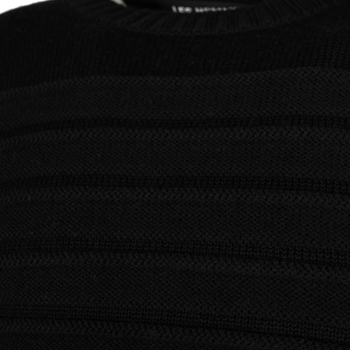 Les Hommes LJK402-660U | Round Neck Sweater with Pleats Fekete 