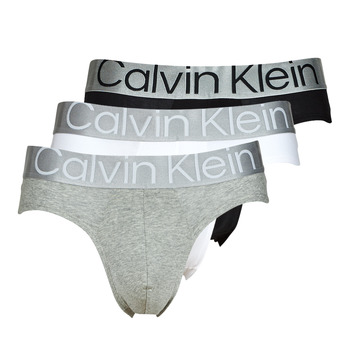 Fehérnemű Férfi Bugyik Calvin Klein Jeans BRIEF X3 Fekete  / Szürke / Fehér