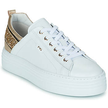 Cipők Női Rövid szárú edzőcipők NeroGiardini E218134D-707 Fehér / Arany