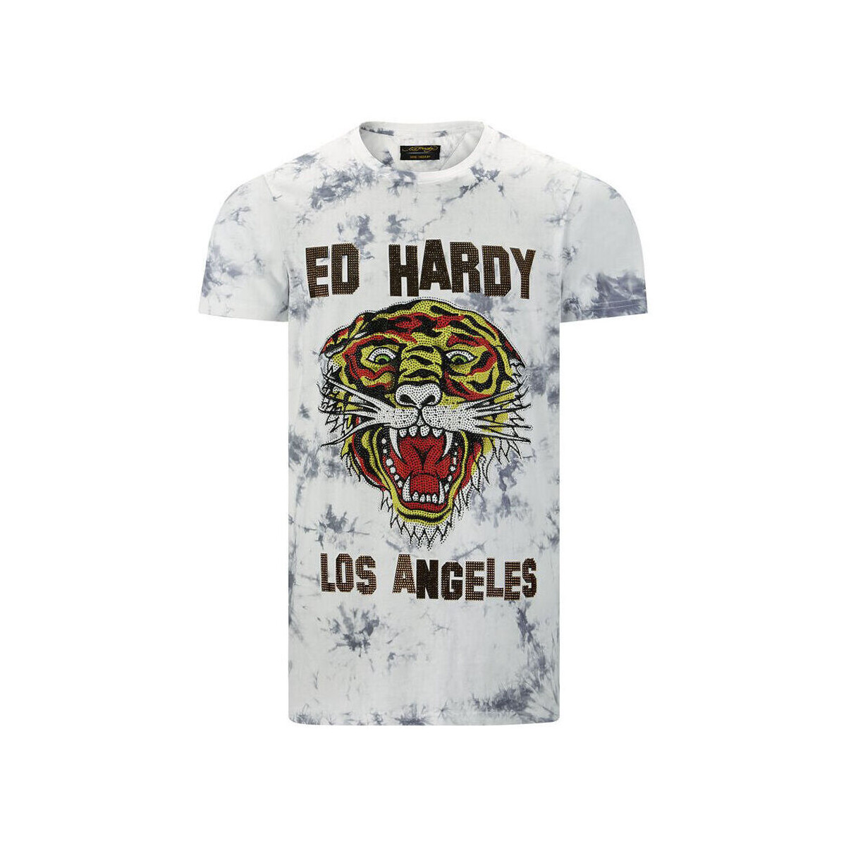 Ruhák Férfi Rövid ujjú pólók Ed Hardy Los tigre t-shirt white Fehér