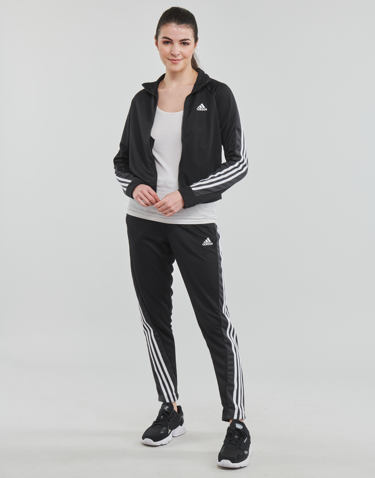 Ruhák Női Melegítő együttesek Adidas Sportswear TEAMSPORT TRACKSUIT Fekete / Szén