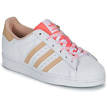 Cipők Női Rövid szárú edzőcipők adidas Originals SUPERSTAR W Fehér / Rózsaszín / Piros