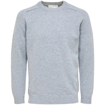 Selected Wool Jumper New Coban - Medium Grey Melange Szürke