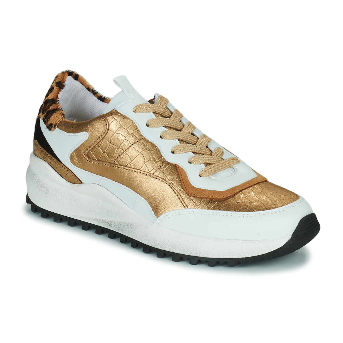 Cipők Női Rövid szárú edzőcipők Ikks BU80065 Arany / Fehér