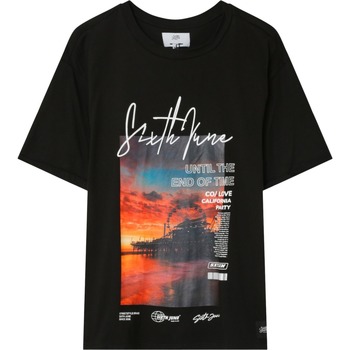 Ruhák Férfi Rövid ujjú pólók Sixth June T-shirt  California Fekete 