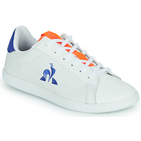 Cipők Gyerek Rövid szárú edzőcipők Le Coq Sportif COURTSET GS SPORT Fehér / Narancssárga / Kék