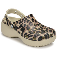 Cipők Női Klumpák Crocs CLASSIC PLATFORM Bézs / Leopárd