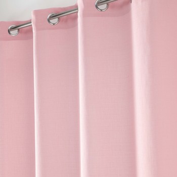 Douceur d intérieur PANNEAU A OEILLETS 140 x 240 CM VOILE TISSE SOANE ROSE Rózsaszín