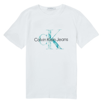 Ruhák Gyerek Rövid ujjú pólók Calvin Klein Jeans MONOGRAM LOGO T-SHIRT Fehér
