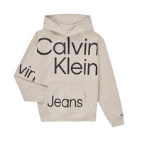 Ruhák Fiú Pulóverek Calvin Klein Jeans BOLD INSTITUTIONAL LOGO HOODIE Fehér