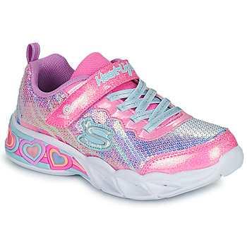 Cipők Lány Rövid szárú edzőcipők Skechers SWEETHEART LIGHTS Rózsaszín / Ezüst