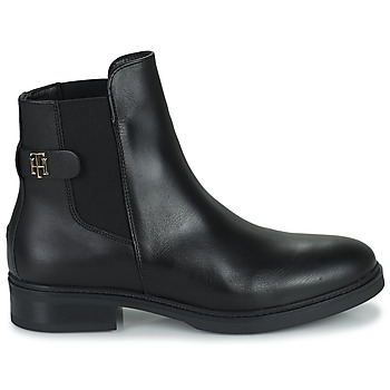 Tommy Hilfiger Coin Leather Flat Boot Fekete 