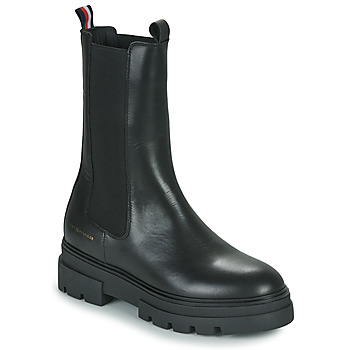 Cipők Női Csizmák Tommy Hilfiger Monochromatic Chelsea Boot Fekete 
