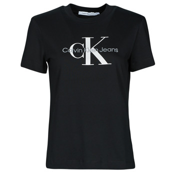 Ruhák Női Rövid ujjú pólók Calvin Klein Jeans CORE MONOGRAM REGULAR TEE Fekete 