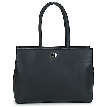 Táskák Női Bevásárló szatyrok / Bevásárló táskák Calvin Klein Jeans RE-LOCK SHOPPER W/LAPTOP POUCH Fekete 