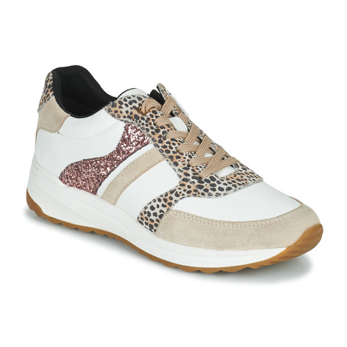 Cipők Női Rövid szárú edzőcipők Geox D AIRELL Fehér / Bézs