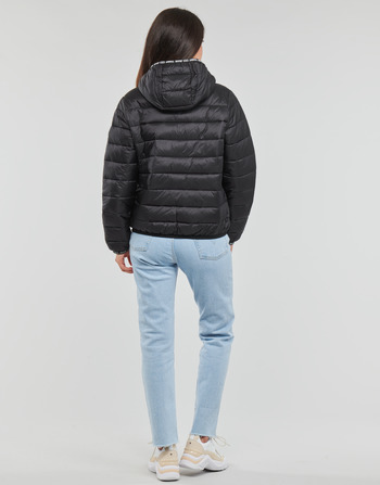Tommy Jeans TJW QUILTED TAPE HOODED JACKET Fekete 