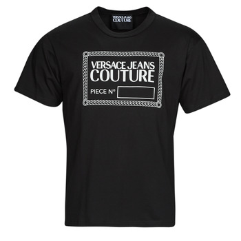 Ruhák Férfi Rövid ujjú pólók Versace Jeans Couture 73GAHT11-899 Fekete  / Fehér