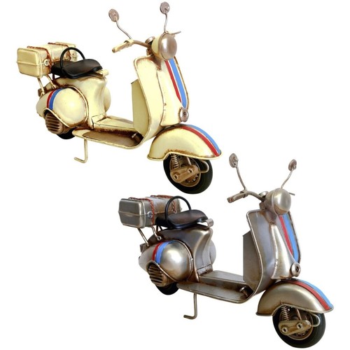 Otthon Szobrok / figurák Signes Grimalt Vintage Robogó Motorkerékpár 2 Egység Fehér