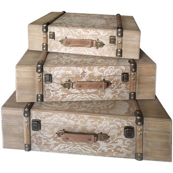 Otthon Kosarak és dobozok Signes Grimalt Dekoratív Bőröndök 3 Egység Barna