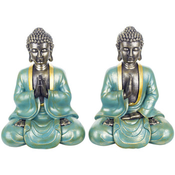 Otthon Szobrok / figurák Signes Grimalt Buddha Fiber Meditáló 2 Egység Kék