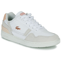Cipők Női Rövid szárú edzőcipők Lacoste T-CLIP Fehér / Bézs / Rózsaszín