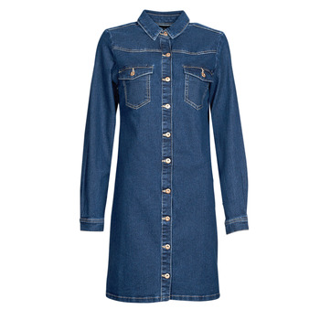 Ruhák Női Rövid ruhák Pieces PCPERRY L/S DENIM DRESS-VI Kék / Sötét