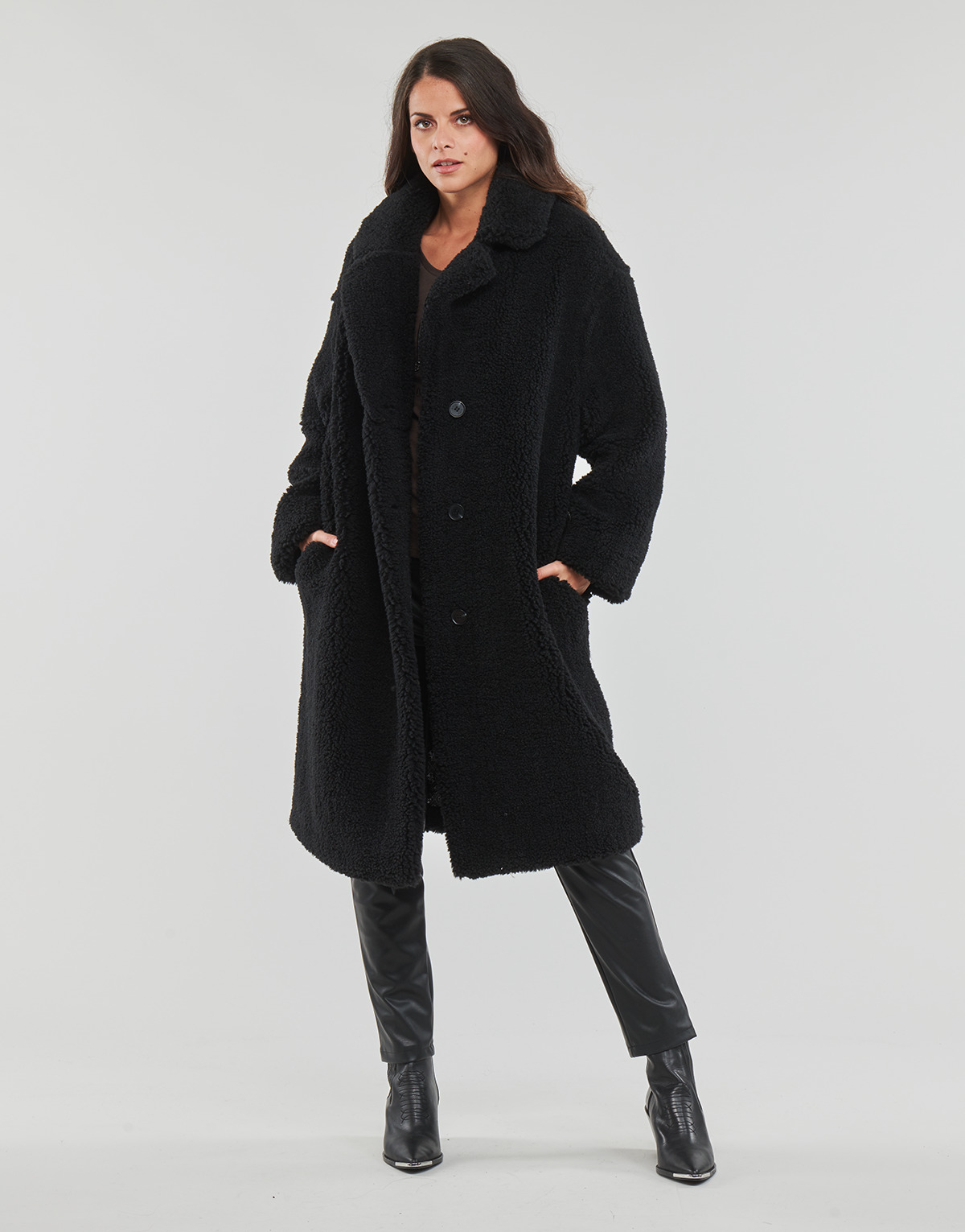 Ruhák Női Kabátok Guess ALINA COAT Fekete 