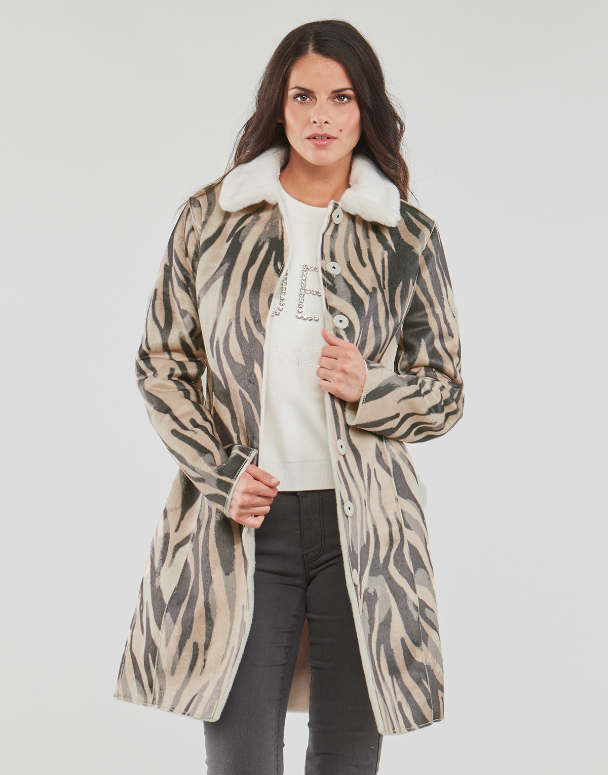 Ruhák Női Kabátok Guess EDITH REVERSIBLE COAT Sokszínű