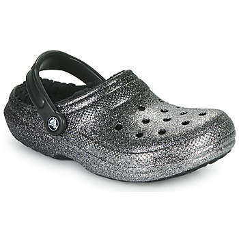 Cipők Női Klumpák Crocs CLASSIC GLITTER LINED CLOG Fekete  / Ezüst